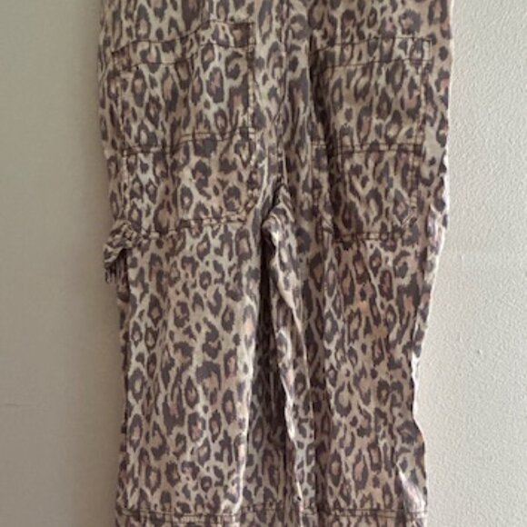 Urban Outfitters Camille Leopard Print Cheetah Cotton Zip Racerback Overalls NEW - Picture 7 of 16